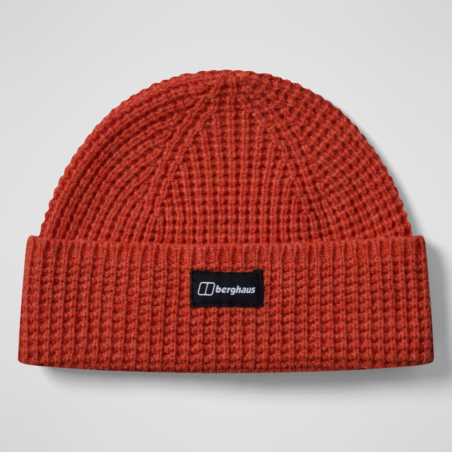 rhynie waffle rib beanie - red berghaus