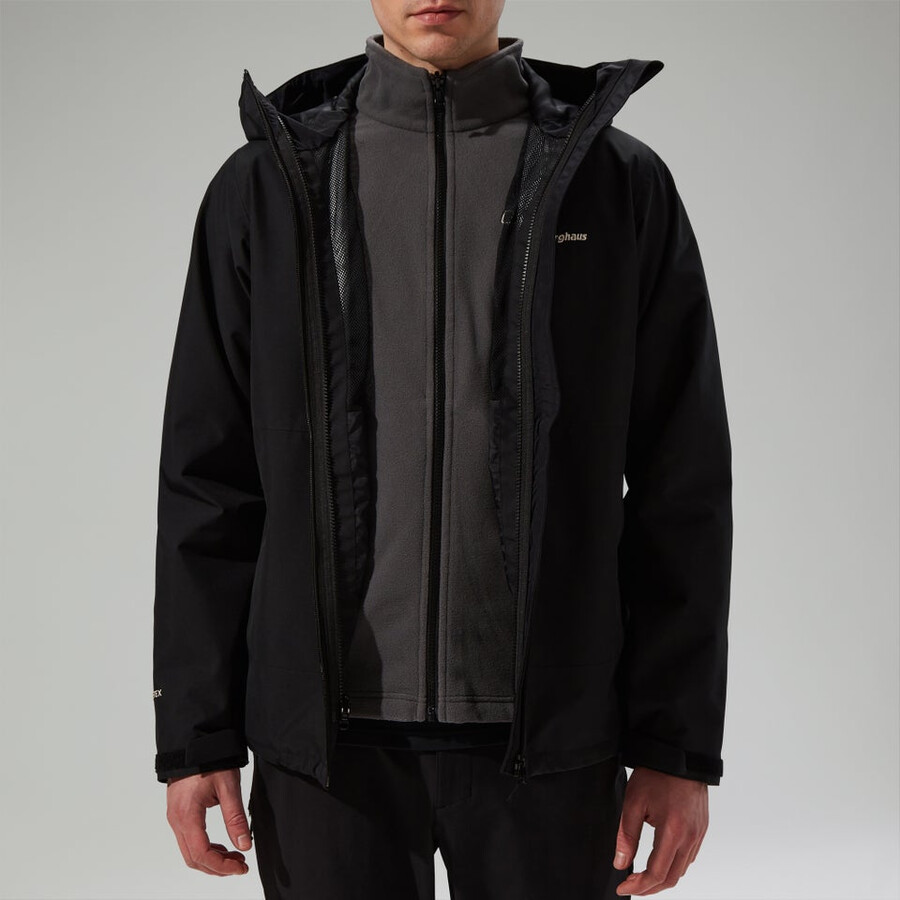 mens bramblfell gemini gore-tex waterproof 3in1 jacket - black berghaus