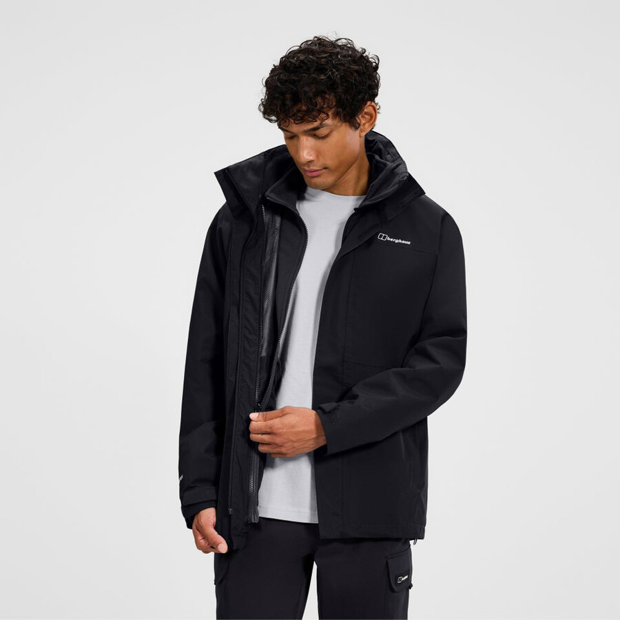 mens hillwalker 2.0 gemini gore-tex 3in1 jacket - blackgrey berghaus