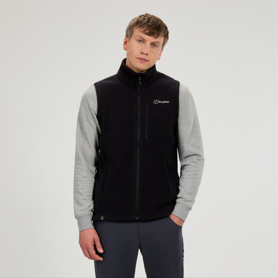 mens prism interactive polartec fleece gilet - black berghaus