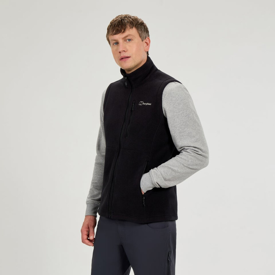 mens prism interactive polartec fleece gilet - black berghaus