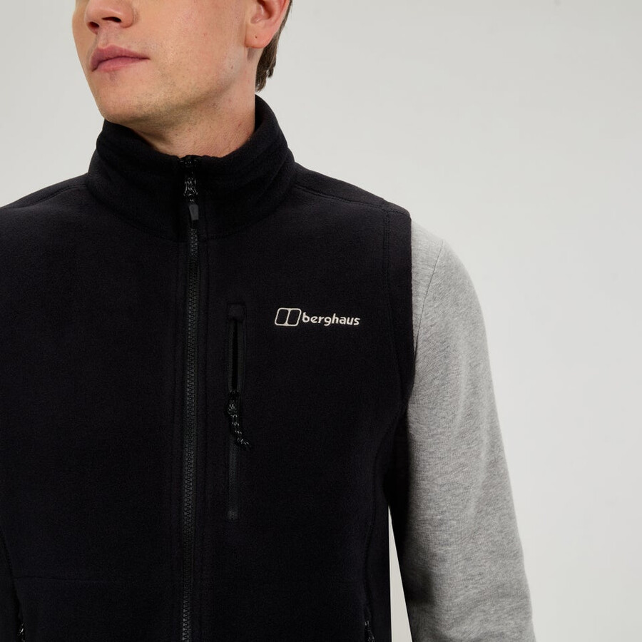mens prism interactive polartec fleece gilet - black berghaus