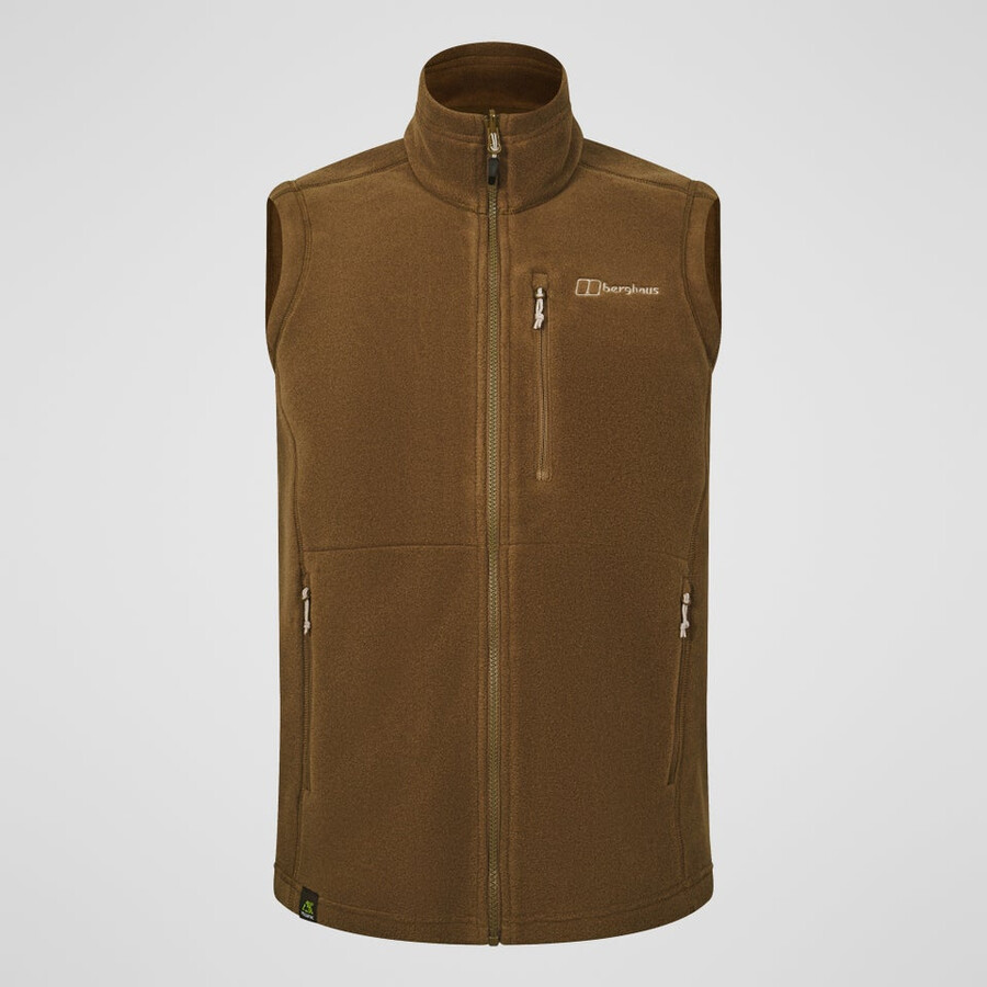 mens prism interactive polartec fleece gilet - brown berghaus