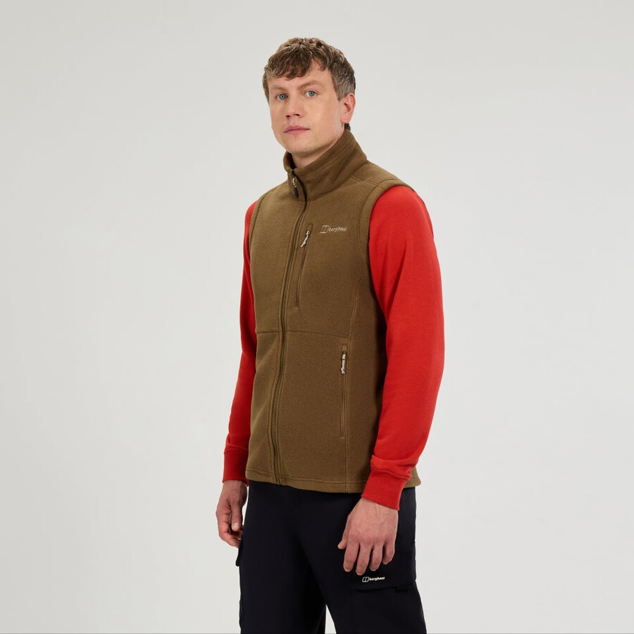 mens prism interactive polartec fleece gilet - brown berghaus