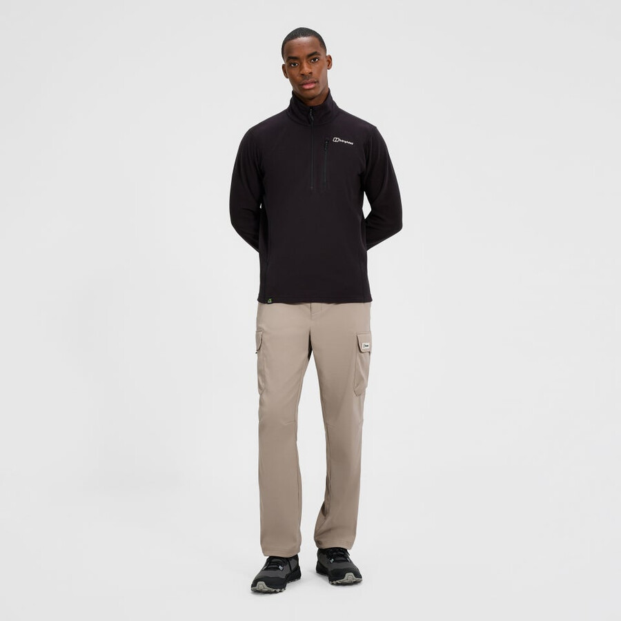 mens prism micro half zip polartec fleece - black berghaus