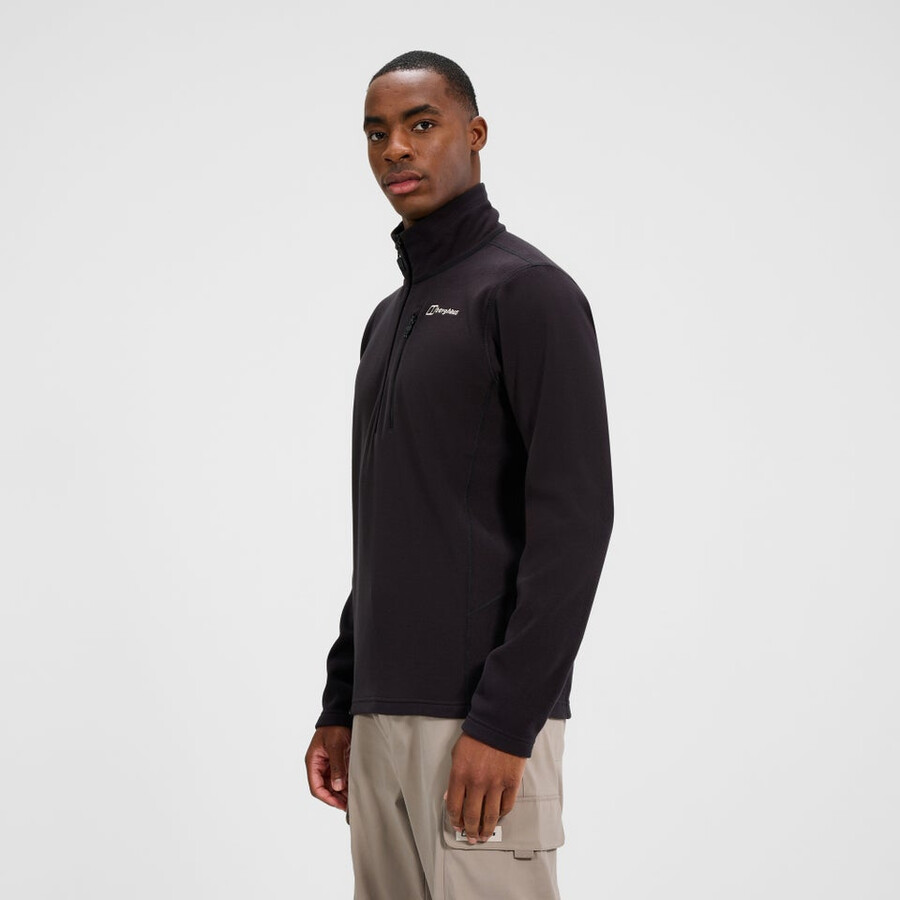 mens prism micro half zip polartec fleece - black berghaus