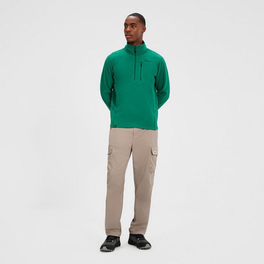 mens prism micro half zip polartec fleece - green berghaus