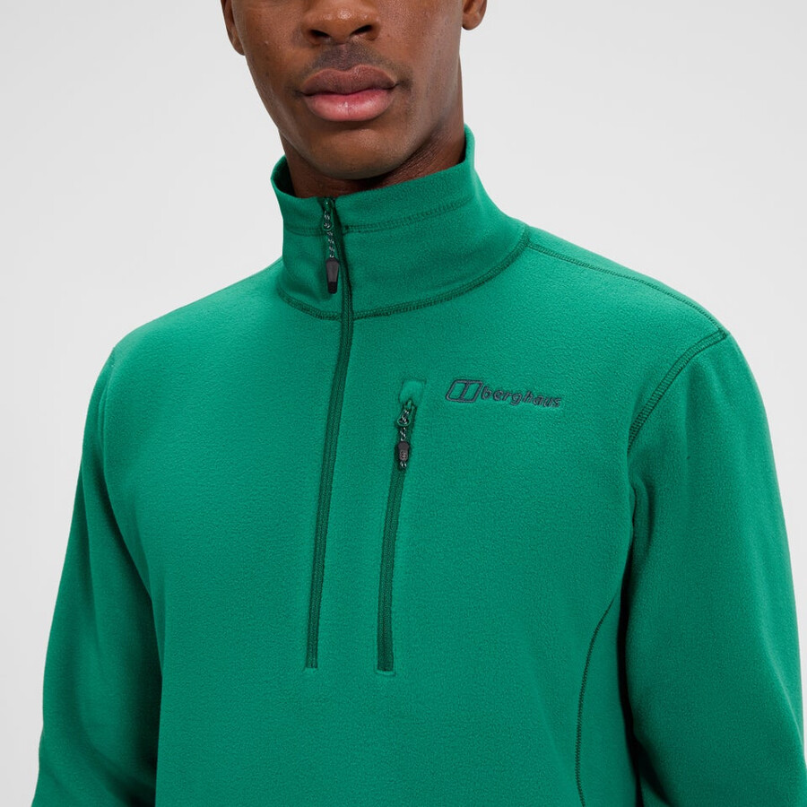 mens prism micro half zip polartec fleece - green berghaus