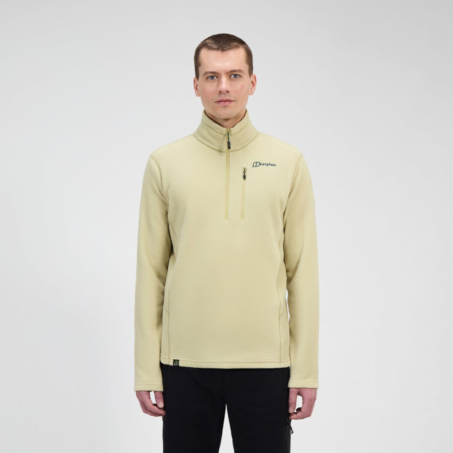 mens prism micro half zip polartec fleece - natural berghaus
