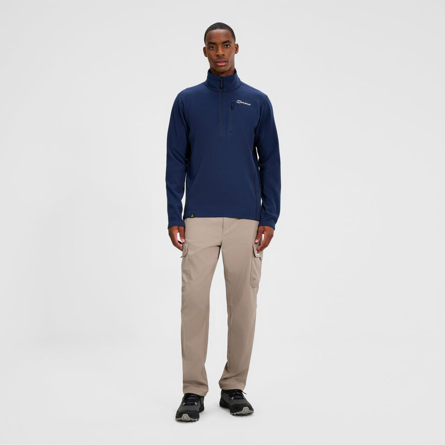 mens prism micro half zip polartec fleece - blue berghaus