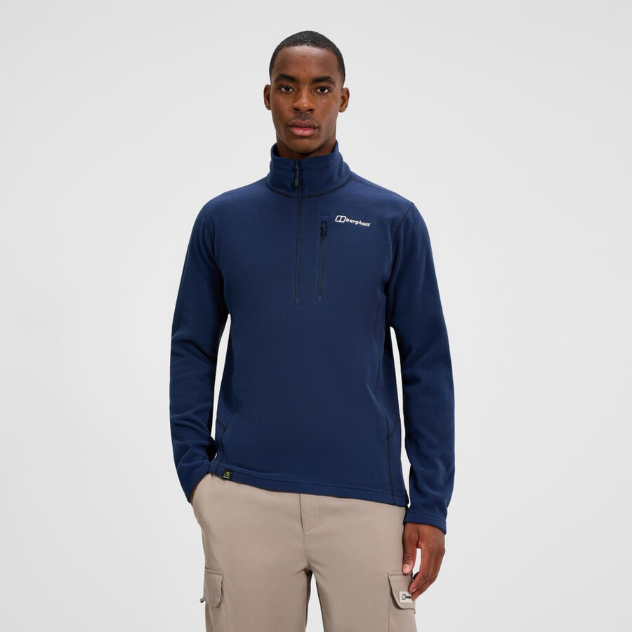 mens prism micro half zip polartec fleece - blue berghaus