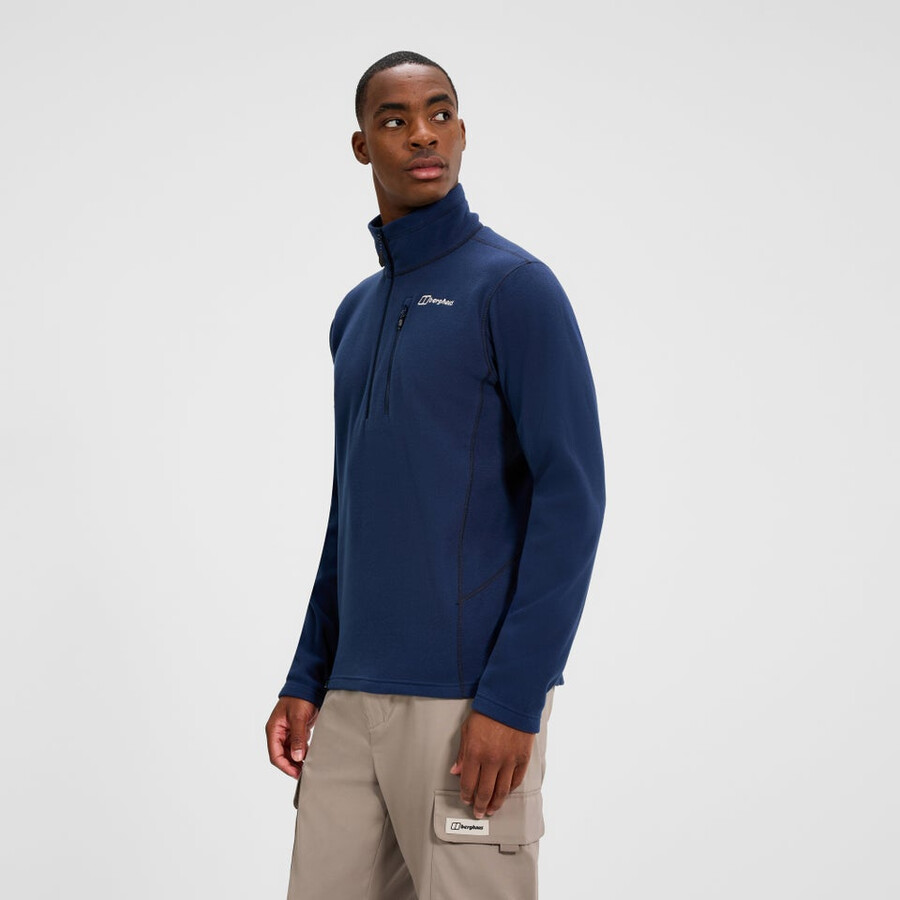 mens prism micro half zip polartec fleece - blue berghaus
