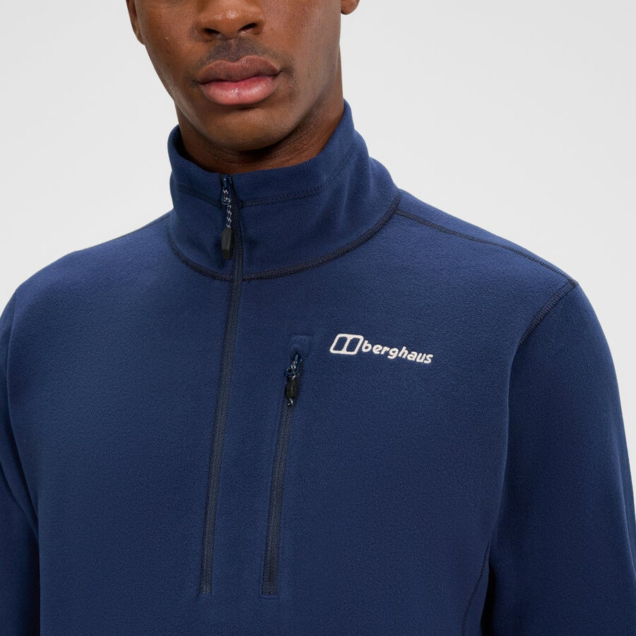 mens prism micro half zip polartec fleece - blue berghaus