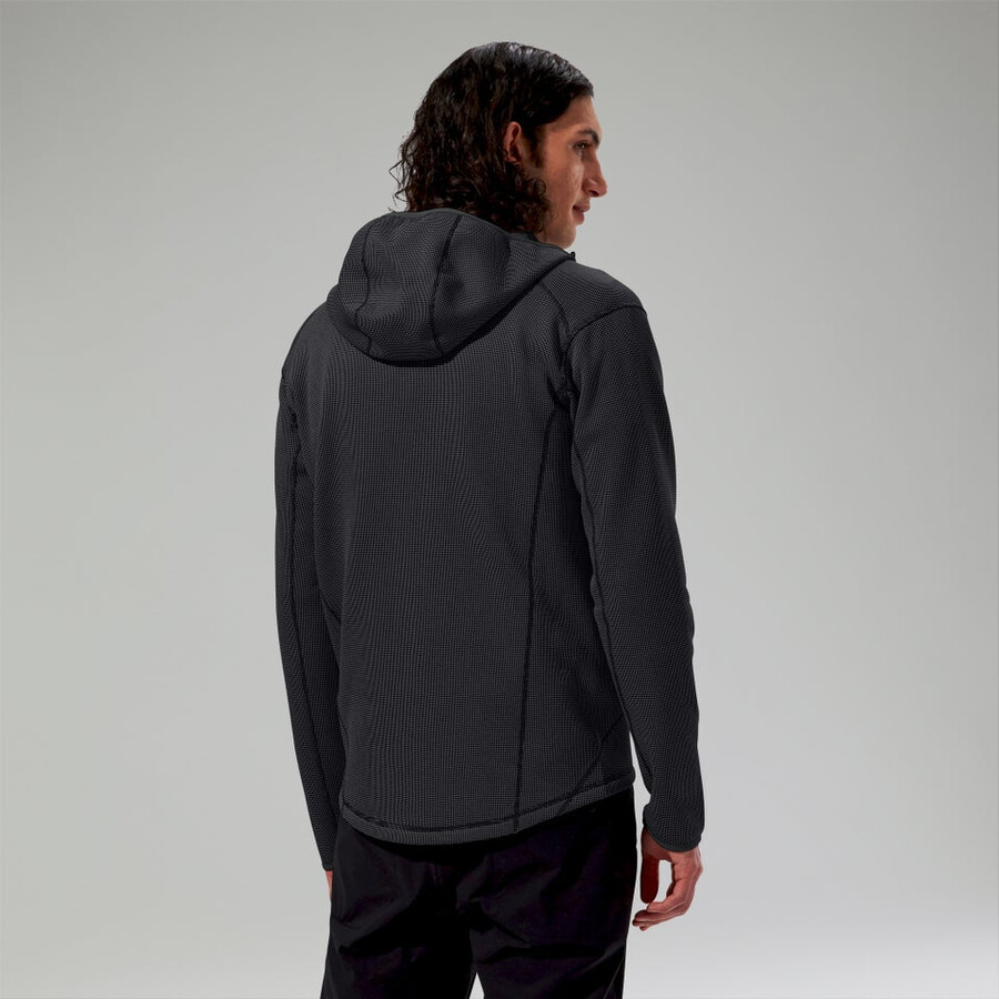 mens pravitale mountain 2.0 hooded fleece jacket - dark greyblack berghaus