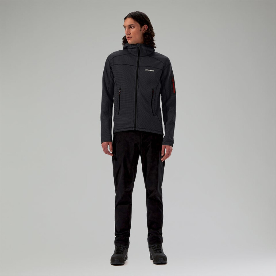 mens pravitale mountain 2.0 hooded fleece jacket - dark greyblack berghaus