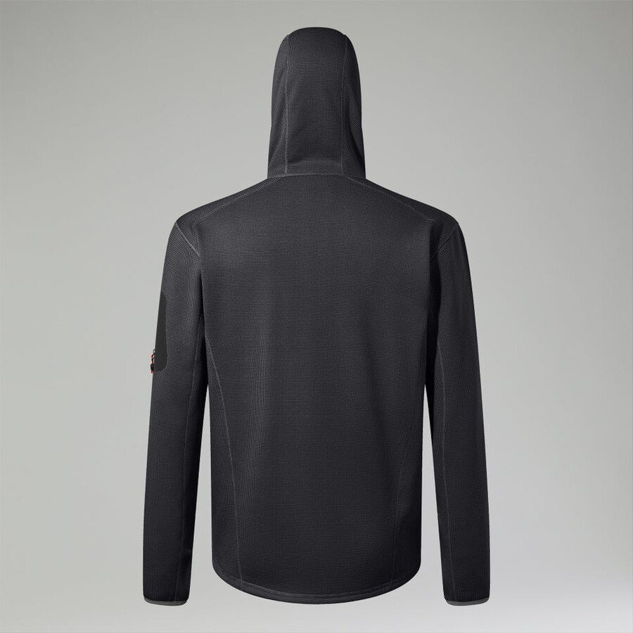 mens pravitale mountain 2.0 hooded fleece jacket - dark greyblack berghaus