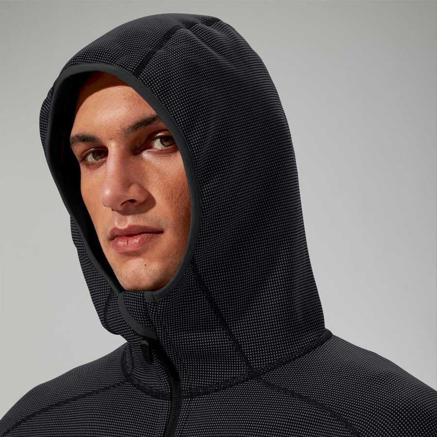 mens pravitale mountain 2.0 hooded fleece jacket - dark greyblack berghaus