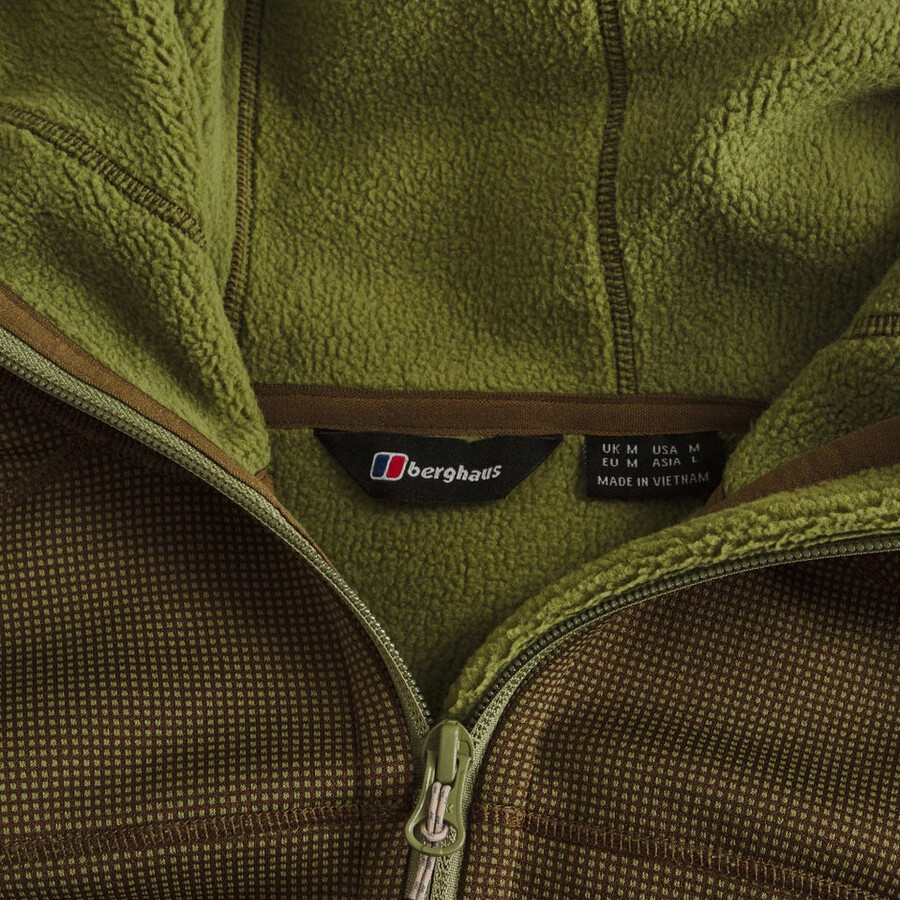 mens pravitale mtn 2.0 hooded fleece jacket - greenbrown berghaus