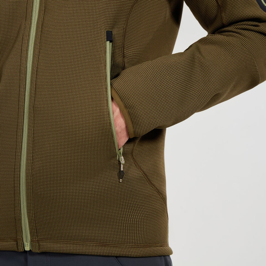mens pravitale mtn 2.0 hooded fleece jacket - greenbrown berghaus