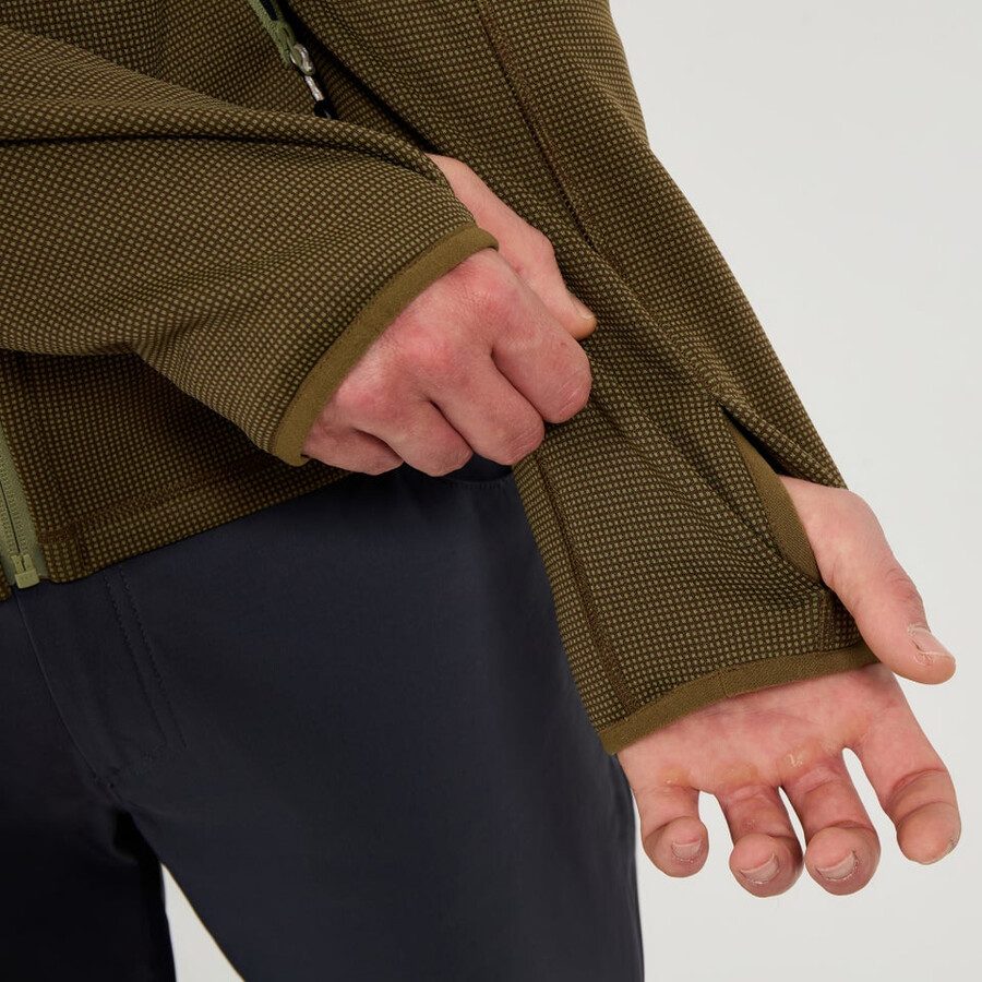 mens pravitale mtn 2.0 hooded fleece jacket - greenbrown berghaus