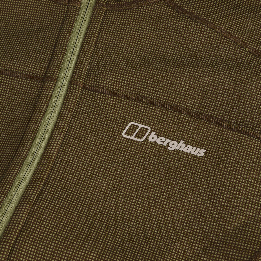 mens pravitale mtn 2.0 hooded fleece jacket - greenbrown berghaus