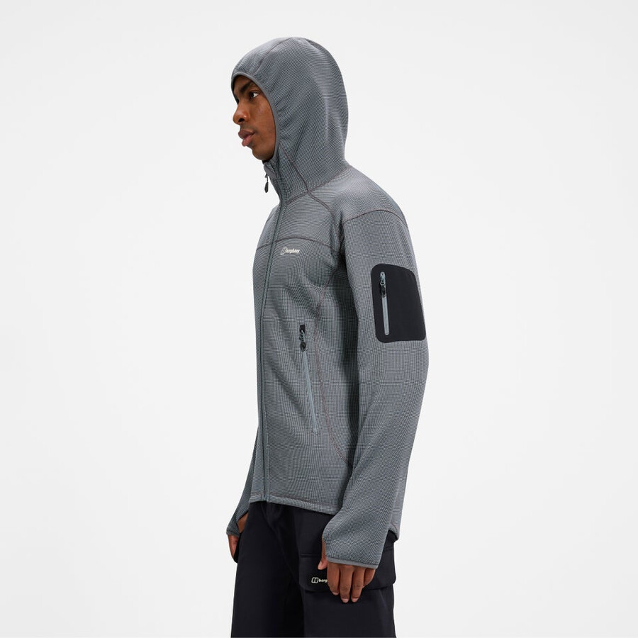 mens pravitale mtn 2.0 hooded fleece jacket - grey berghaus