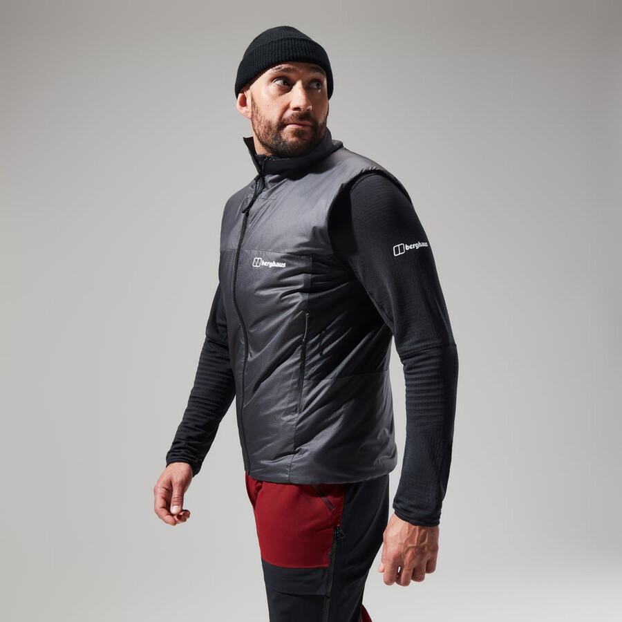 mens mtn arete lb synthetic vest - greyblack berghaus