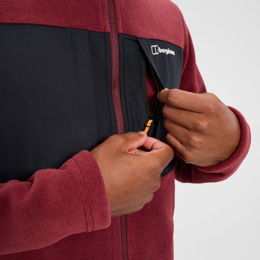 mens prism guide interactive polartec fleece jacket - redblack berghaus
