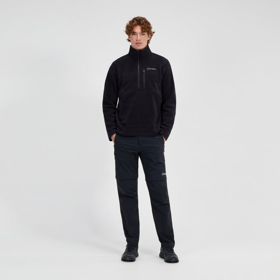 mens prism half zip polartec fleece - black berghaus