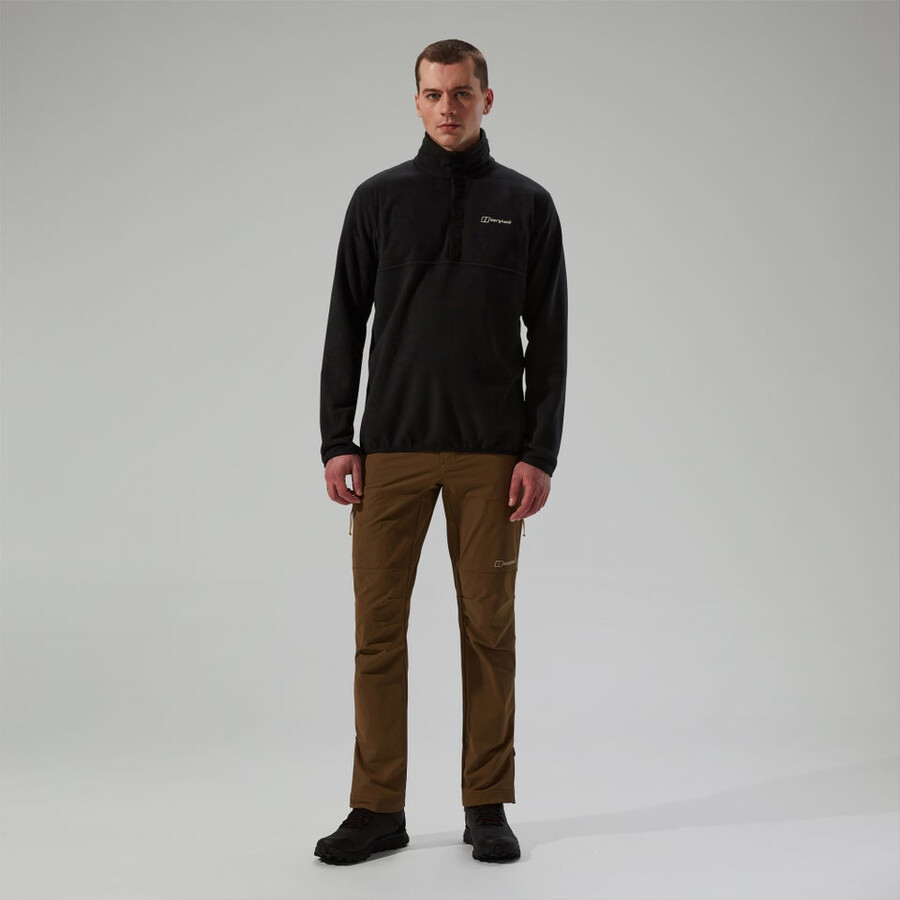 mens felltop snap fleece pullover - black berghaus