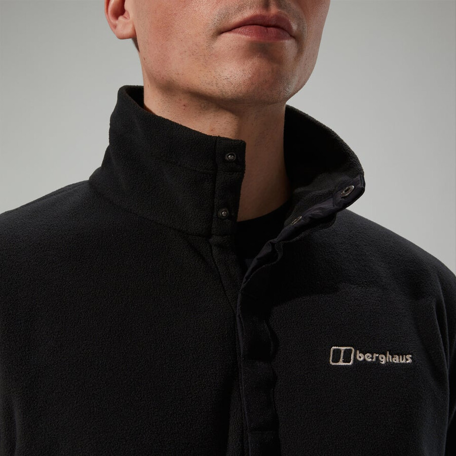mens felltop snap fleece pullover - black berghaus