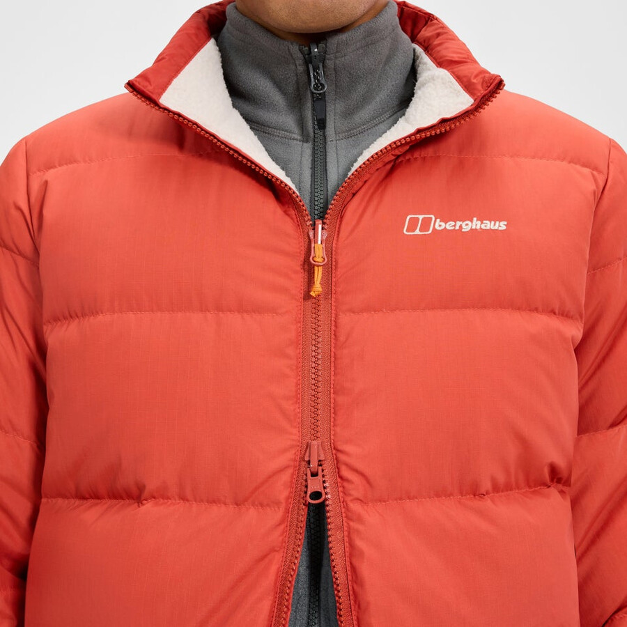 mens fulstow reversible down jacket - orangegrey berghaus