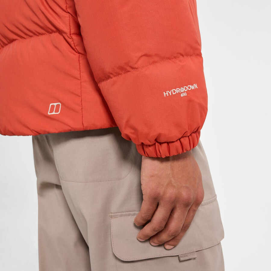 mens fulstow reversible down jacket - orangegrey berghaus