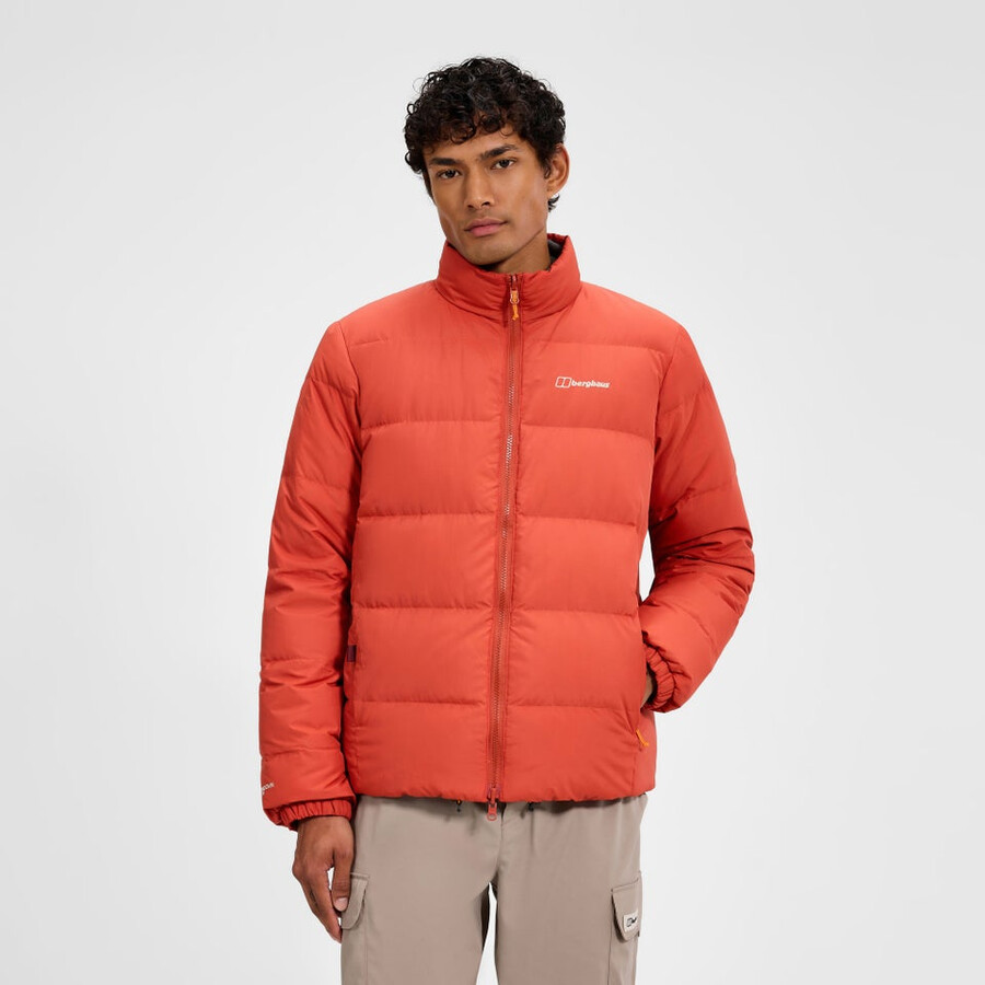 mens fulstow reversible down jacket - orangegrey berghaus