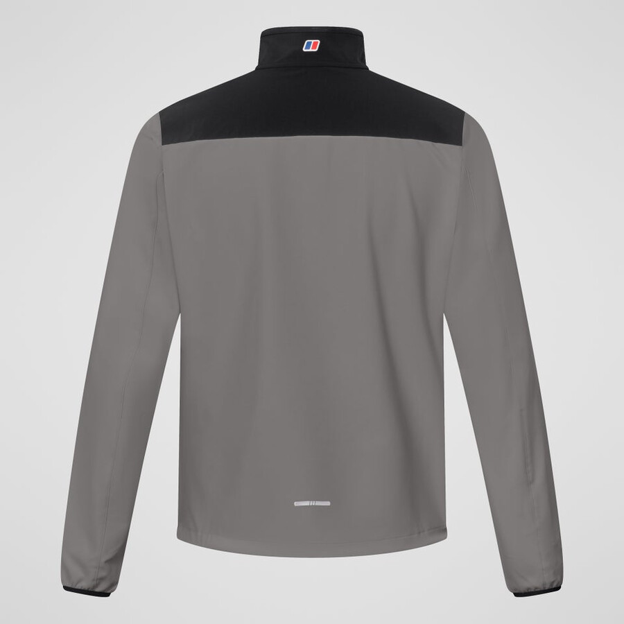 mens terrain trek half zip jacket - greyblack berghaus