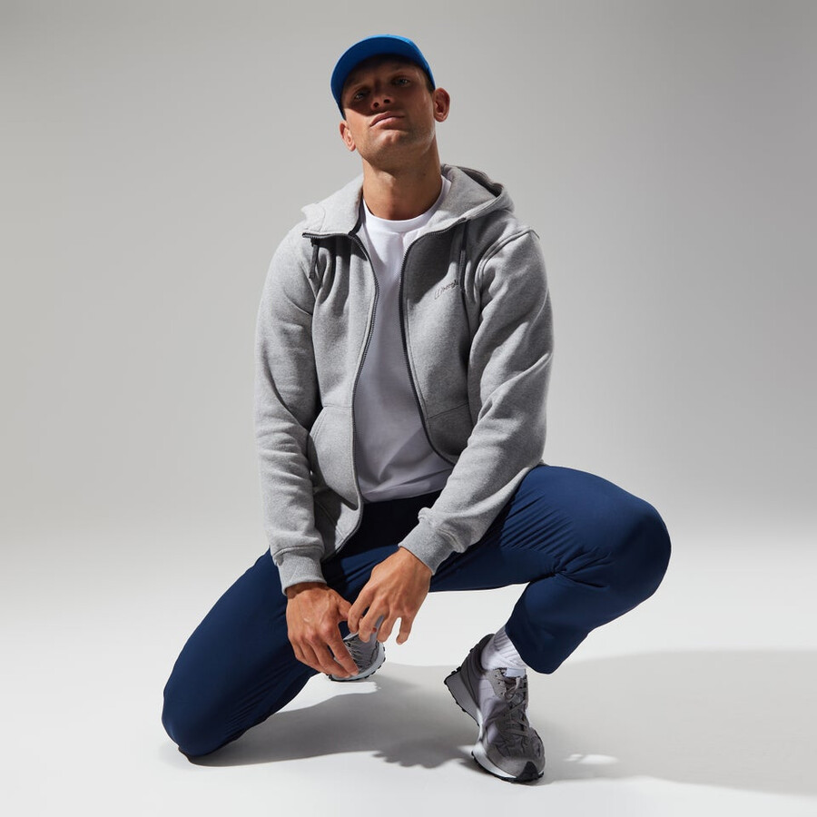 mens logo fz hoody dark grey berghaus