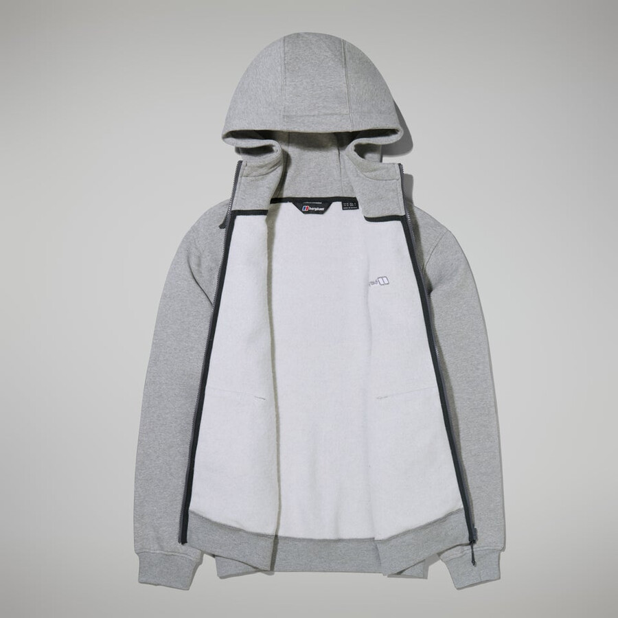 mens logo fz hoody dark grey berghaus