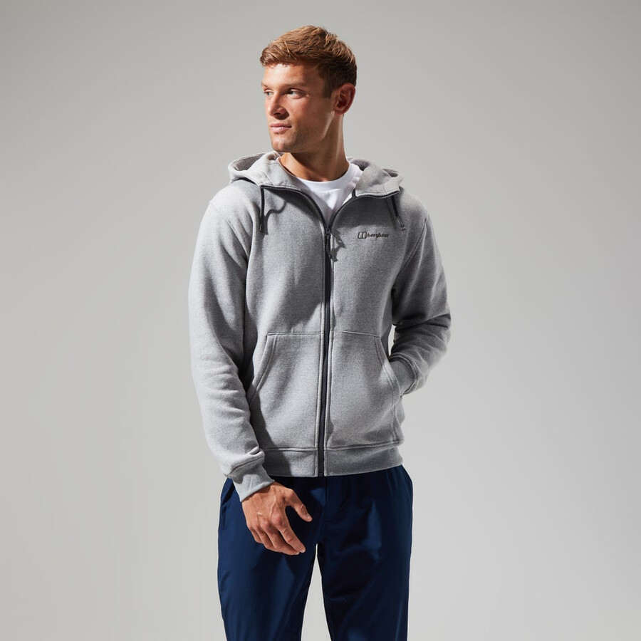 mens logo fz hoody dark grey berghaus