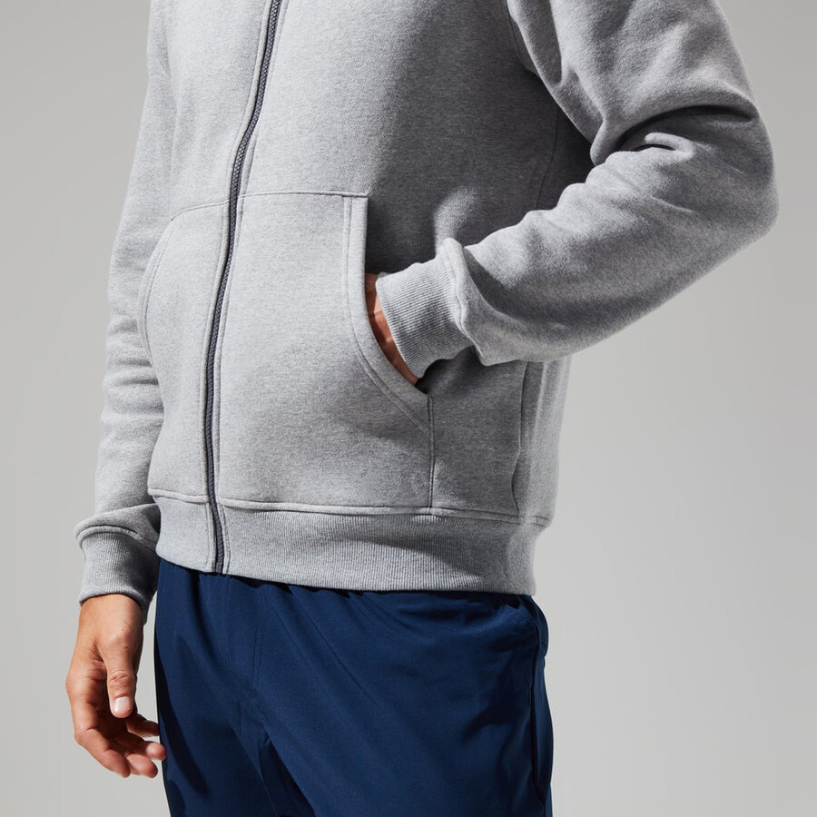 mens logo fz hoody dark grey berghaus