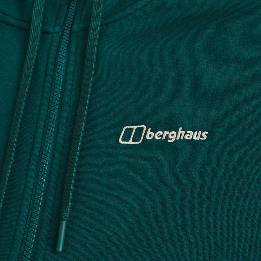 mens logo full zip hoodie - green berghaus
