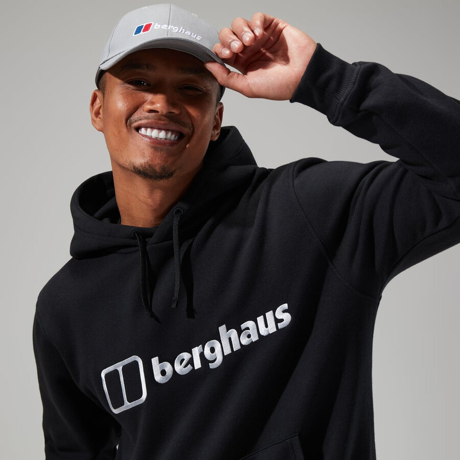 mens logo hoody black berghaus