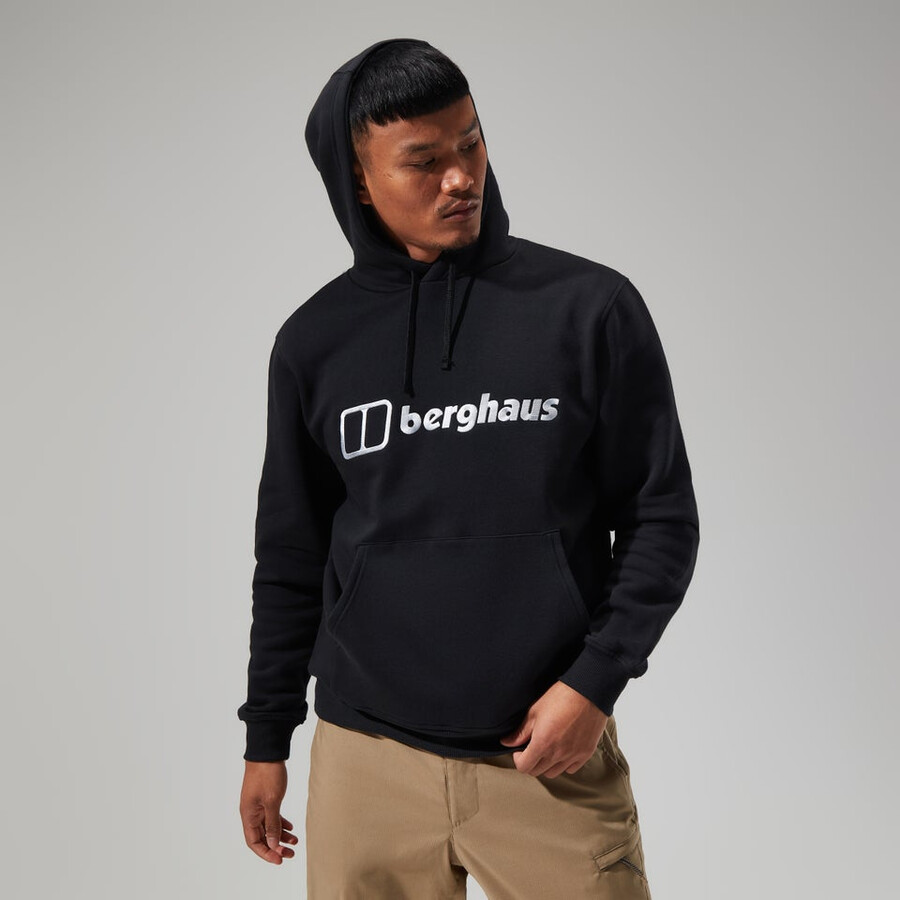 mens logo hoody black berghaus