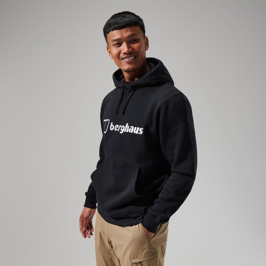 mens logo hoody black berghaus