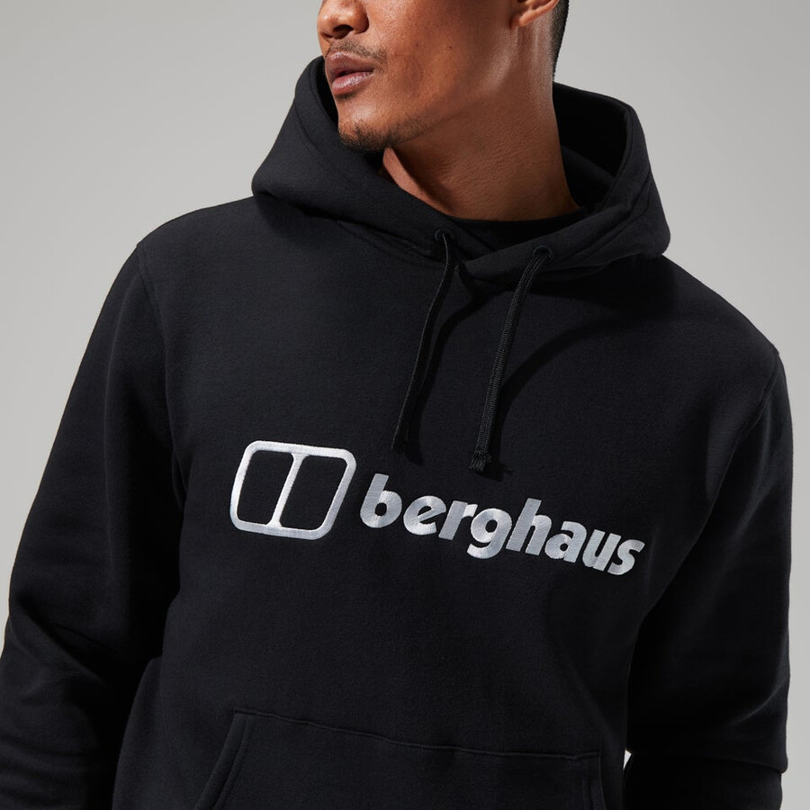 mens logo hoody black berghaus
