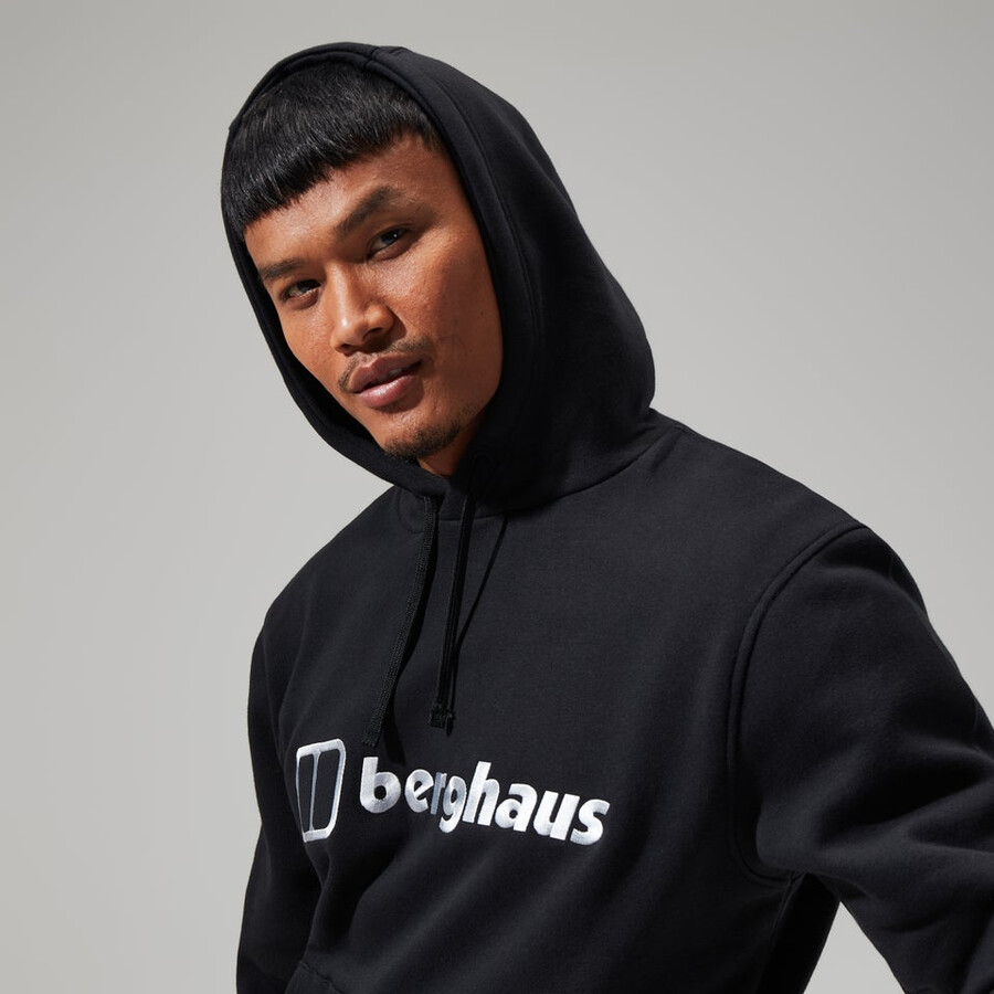 mens logo hoody black berghaus
