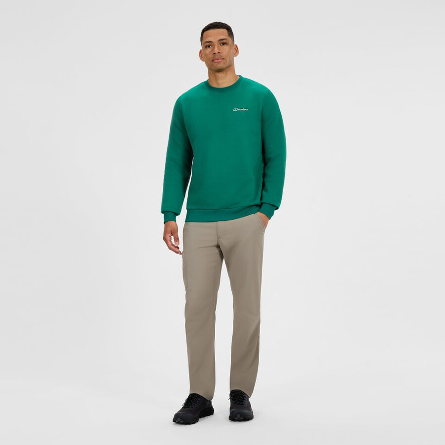 mens logo crew sweater - green berghaus