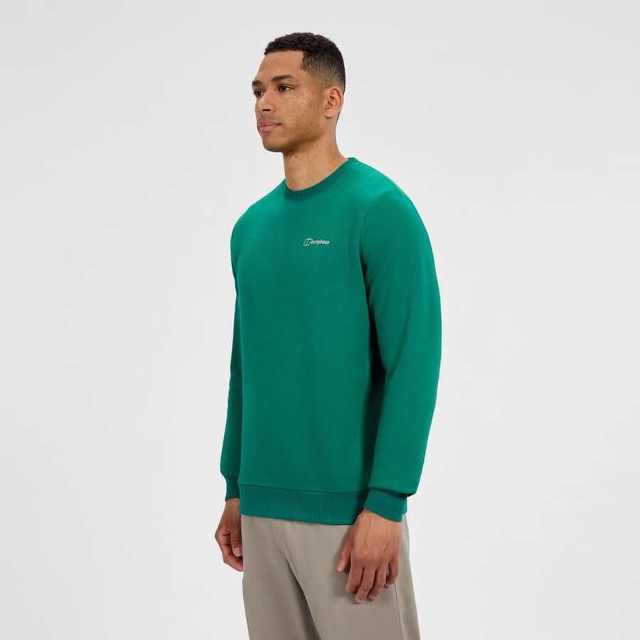 mens logo crew sweater - green berghaus