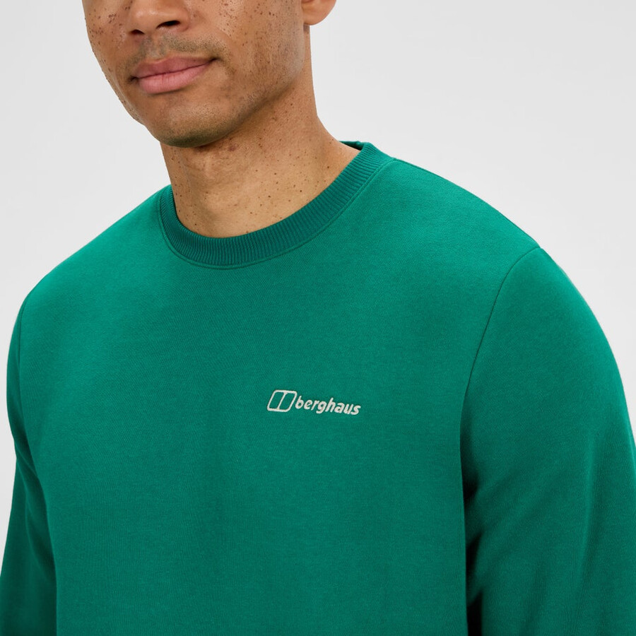mens logo crew sweater - green berghaus