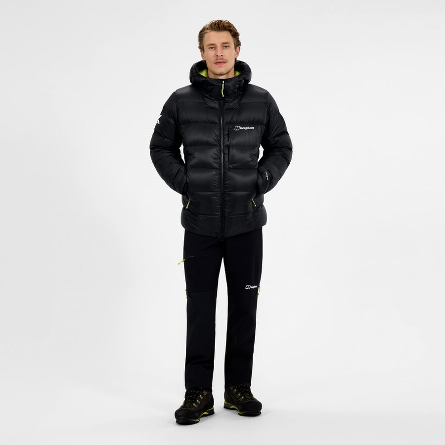 mens mtn arete ultra down hoody - black berghaus