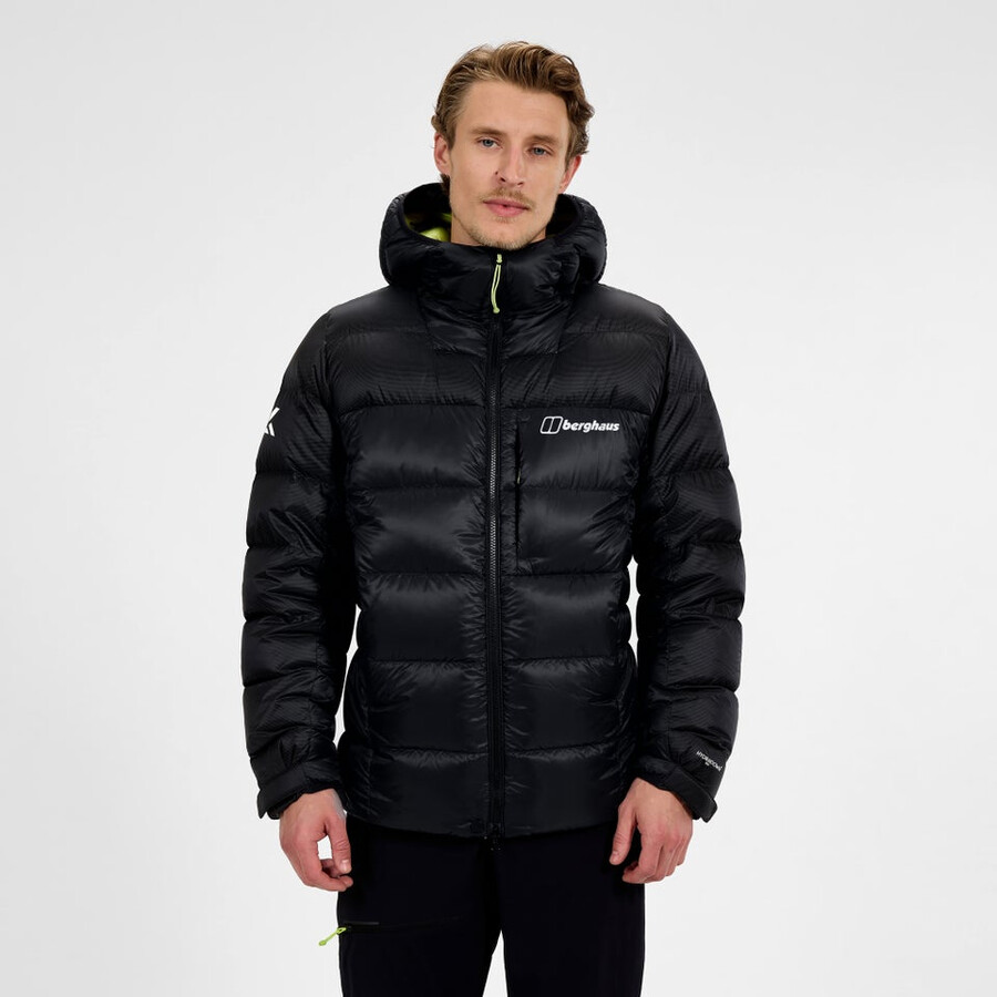 mens mtn arete ultra down hoody - black berghaus
